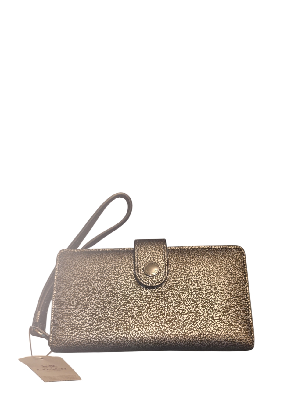 Coach Metallic Pewter Wristlet Wallet